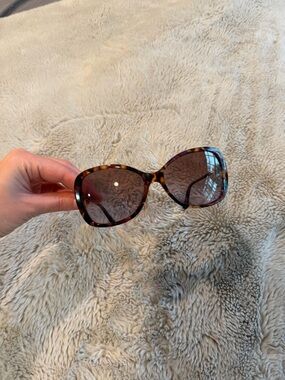 Tortoiseshell Oversized Women's Sunglasses - Purple Lenses